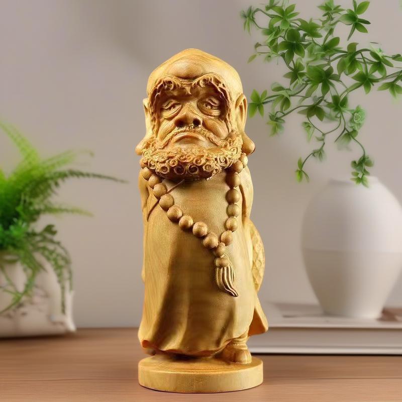 wood carving Bodhidharma Patriarch sculptures and figurines Shak buddha characters little buddha Home Room Office the buddha