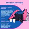 Limmys gilet de natation en néoprène premium - gilet de sauvetage pour enfants - 8 flotteurs amovibles - léopard rose - petit