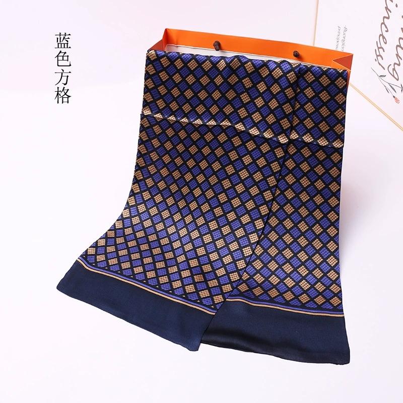 Luksusmerke Herre Ren Silkeskjerf Forretningsmenn Lange Skjerf Alt-Match 100% Silke Myke Varme Vinterskjerf for Menn