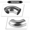 ABSOPRO Auspuff Ansaugkrümmer 63mm 120mm 100mm Bein 90 DIY Auspuff Ansaugung Universell für Autos und 304 Edelstahl Silber 2 Stück Rohr/Ladeluftkühlerrohr/Luft