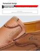 Men's Lightweight British Style Leather Slip-On Shoes - Versatile, Casual, Comfortable
