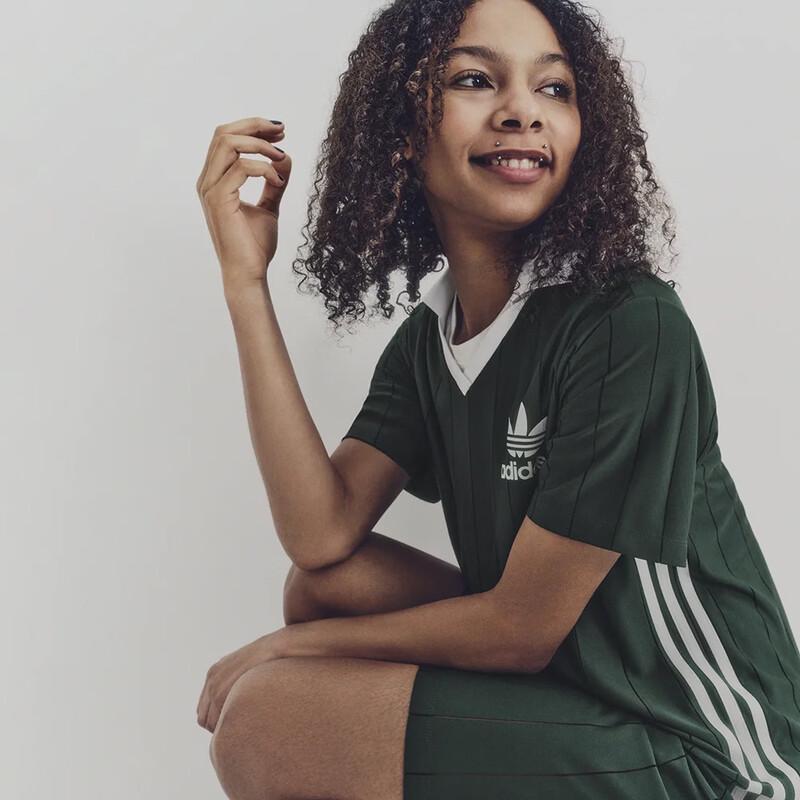 Женское ретро-спортивное платье-поло Adidas IX5507 M зелёный