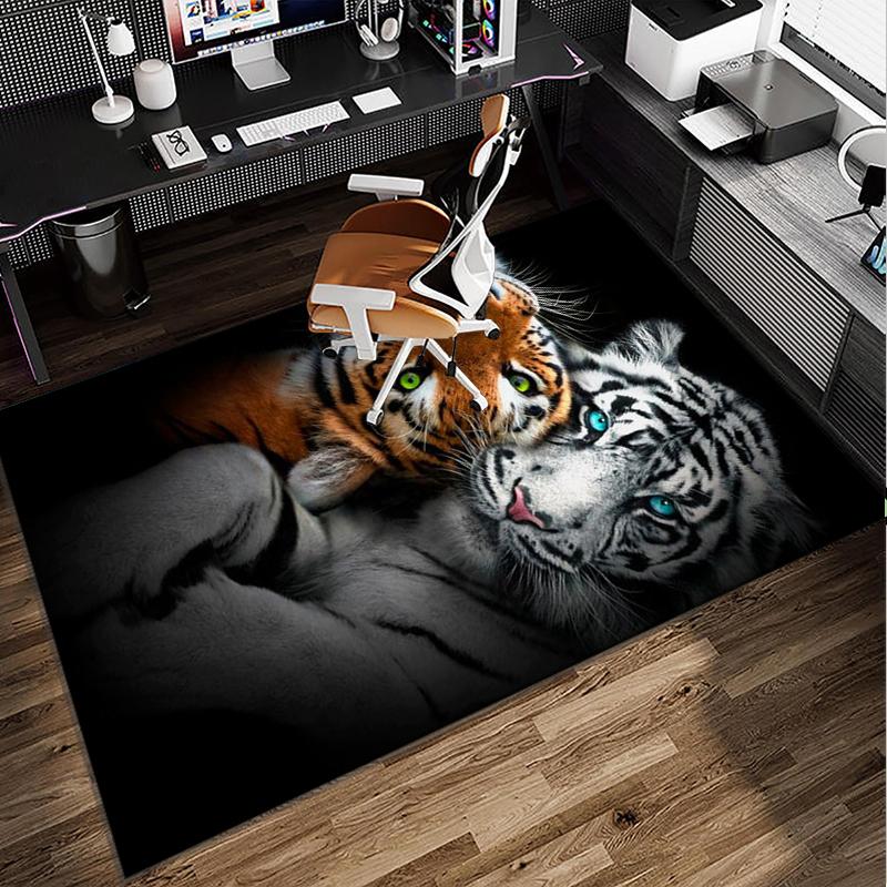 Tiger Stripes Pattern Design Office Rug Chair Mat, Entryway Carpet, Suitable for Front Door, Bedroom, Living Room, Desk, Holiday Gift