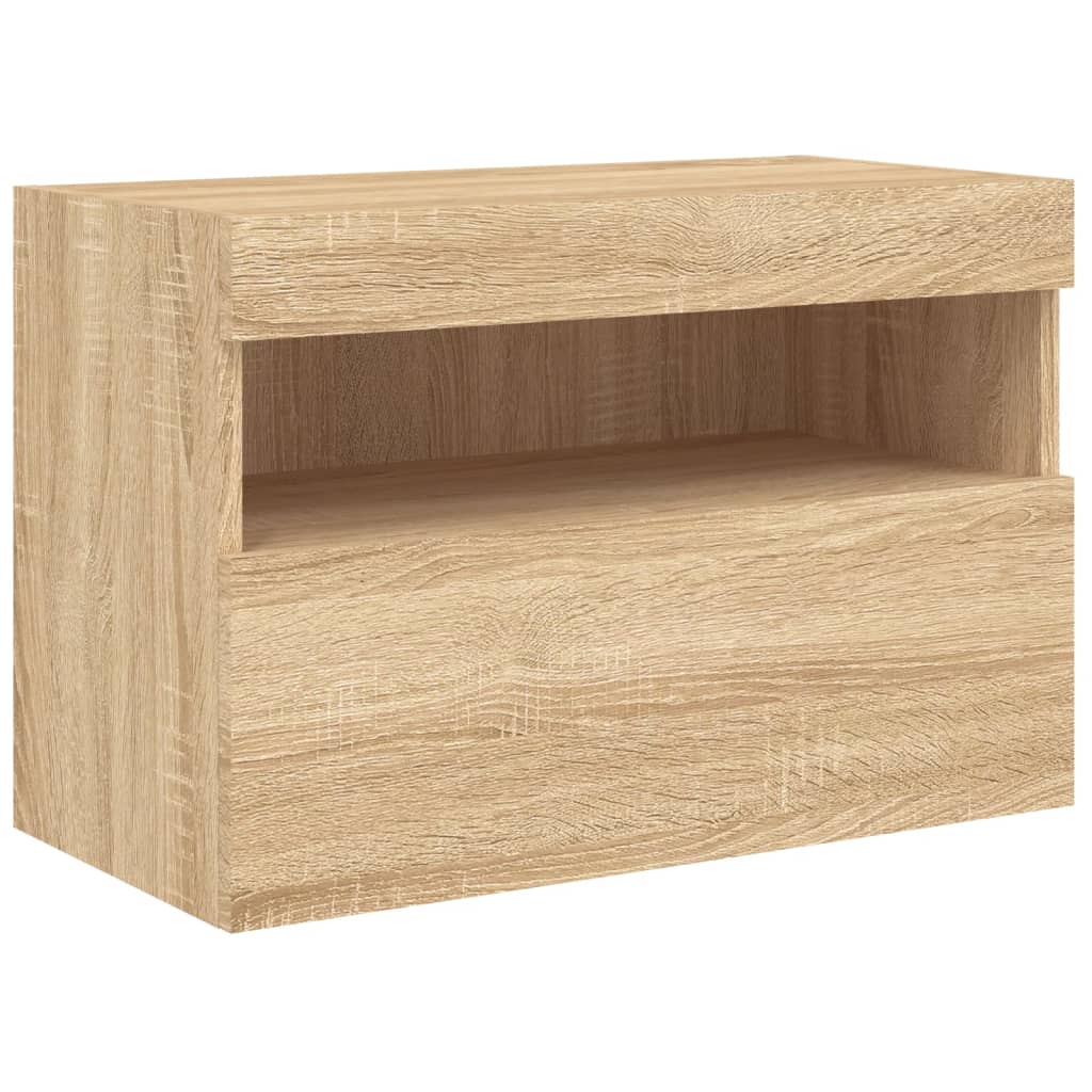 Vidaxl Ścienna Szafka Tv Z Led, Dąb Sonoma, 60X30X40 Cm