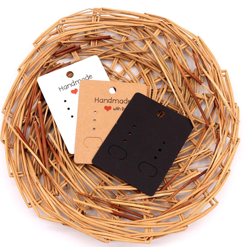 100Pcs Cards Kraft Packaging Earring Jewelry Supplies Storage Paperboard Display Hang Business Tag Decorations.