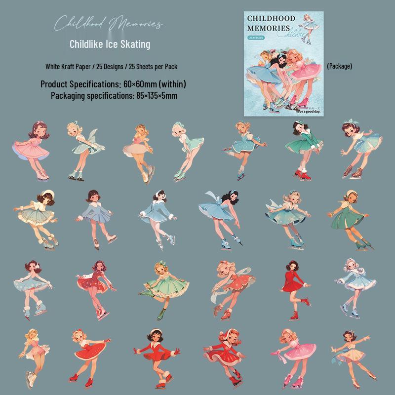 Beautiful Childhood Memories Retro European Figures Stickers, 25 Sheets, 4 Styles