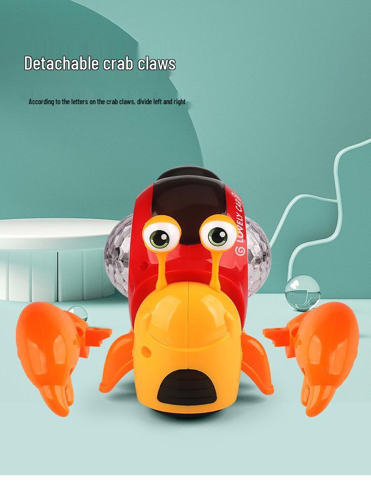 Electric Hermit Crab Toy - Obstacle Avoidance, Music & Light Projection for Kids