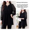 2026 Spring and Autumn New Large Size Tummy-Covering Slimming Top with Stylish Design, Chiffon Long-Sleeve Women's Top