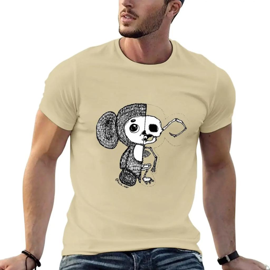 Cheburashka and inner beauty T-Shirt summer clothes cute tops Blouse black t-shirts for