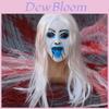 Geistermaske mit weißen Haaren und blauen Augen für Halloween und Kostümpartys