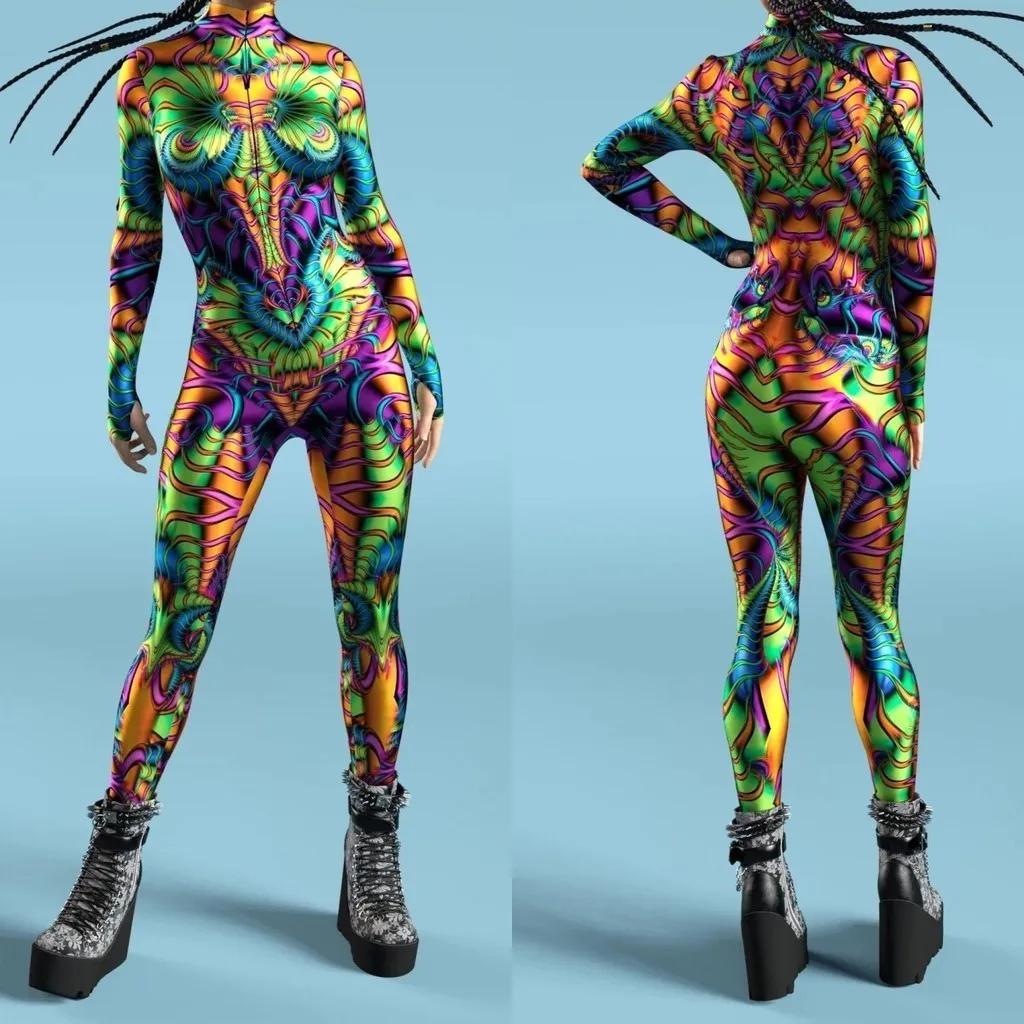 3D Digitaltryck Scenföreställningskostymer Vuxna Halloween-evenemang Karneval Temafest Cosplay-dräkt Låtsasspel Jumpsuit