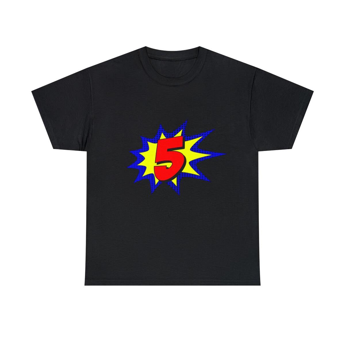 Superhero 5 Years Old Birthday Graphic Tee Shirt, S-5XL L