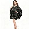 Black Shawl Halloween Spider Web Cloak Scary Poncho Cape Cosplay Party Costume  Halloween Costume