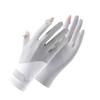 Summer ice silk sunscreen women's gloves outdoor driving cycling non-slip flip elastic breathable long finger thin