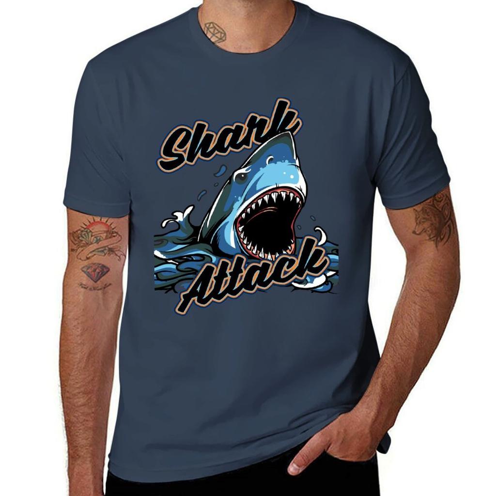 Haiangriff T-Shirt Weiches Anti-Schrumpf Baumwoll-T-Shirt