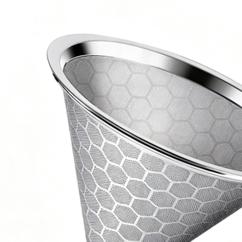 Reusable Coffee Filter Fit for Chemex 6 8 10 Cup Coffee Machine Stainless Steel Cone Pour Over Drip Filter for Home