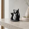 Niedliche Katzenfamilien-Figur 3D-gedruckte Katzeneltern und Kätzchen-Skulptur Modernes Tischobjekt