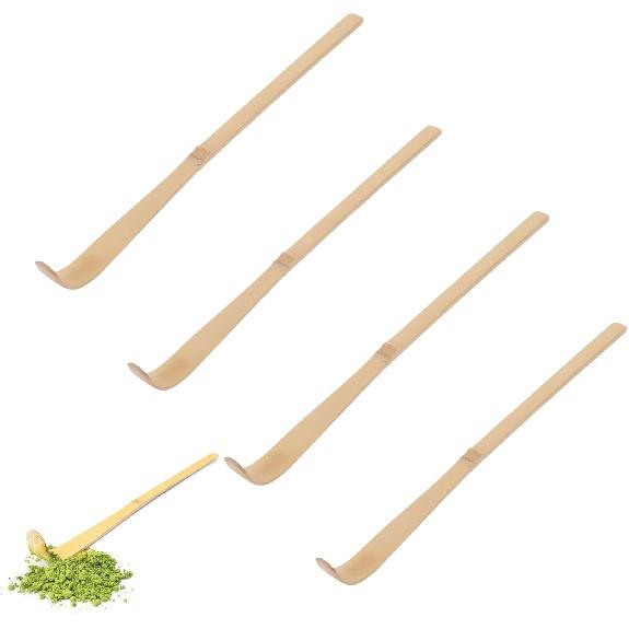 4PCS Bamboo Matcha Scoop, Chinese Tea Ceremony Utensil for Green Tea, Tea Whisk Scooping for Coffee, Spices, Tea Scoops/Matcha Spoon/Bamboo Scoop/Tea
