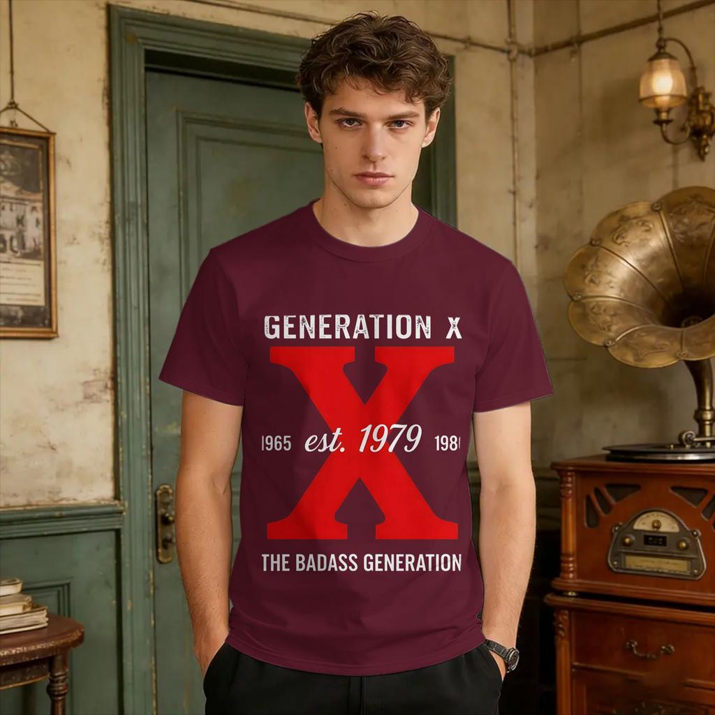 Generation X Gegründet 1979 Rotes X T-Shirt Strand Vintage T-Shirts Reine Baumwolle Beliebtes T-Shirt Für Unisex Lässige Oberteile