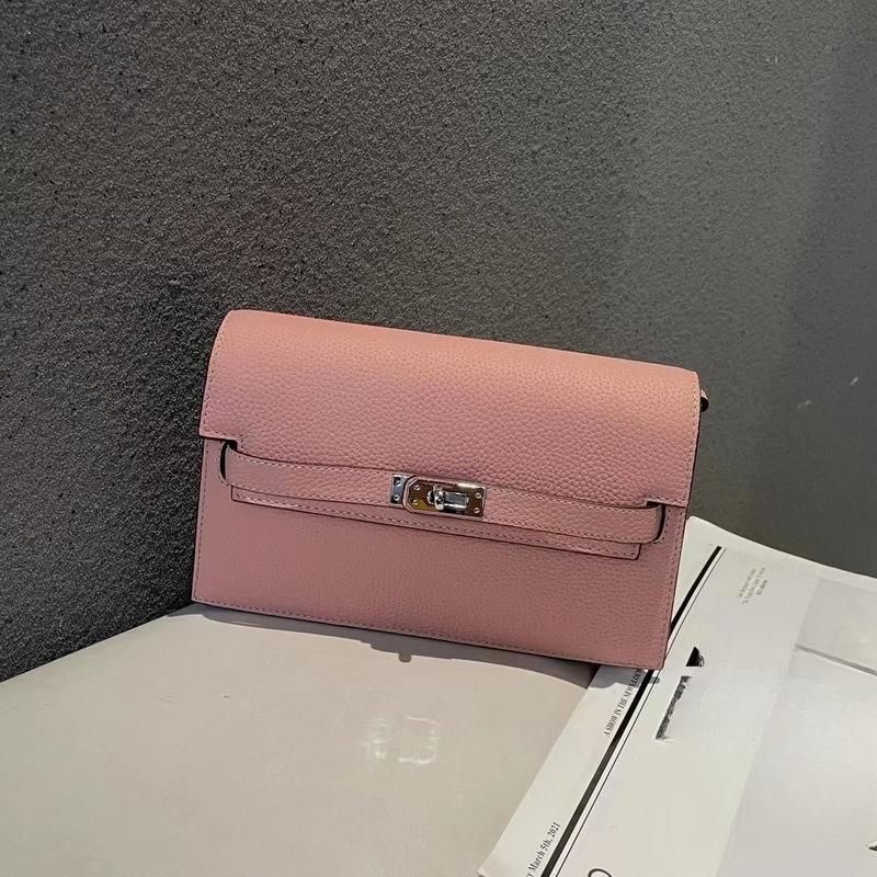 New lychee pattern leather half cover hand grab bag genuine leather women's bag single shoulder underarm bag oblique span bag wholesale