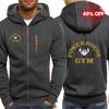 2026 Unisex  Hoodies Hooded Spring Autumn Man's Jacket Long Sleeve Zipper Design Powerhouse Gym Logo Logo Print Slim Fit Casual Coat