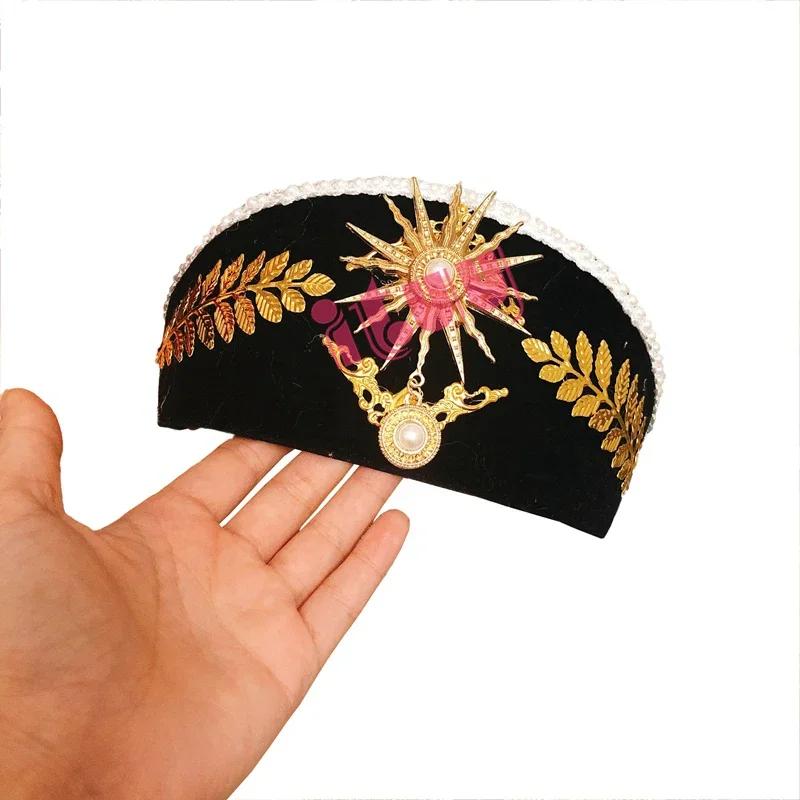 

Lolita Baroco Crown Hair Accessories Court Style Retro Tradescantia Sillamontana Crown Headpiece Halloween Christmas Headwear чёрный