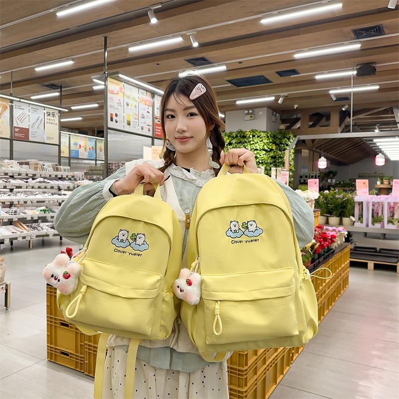 Large Capacity Backpack Student Lightweight Schoolbag Cartoon Embroidery Backpack