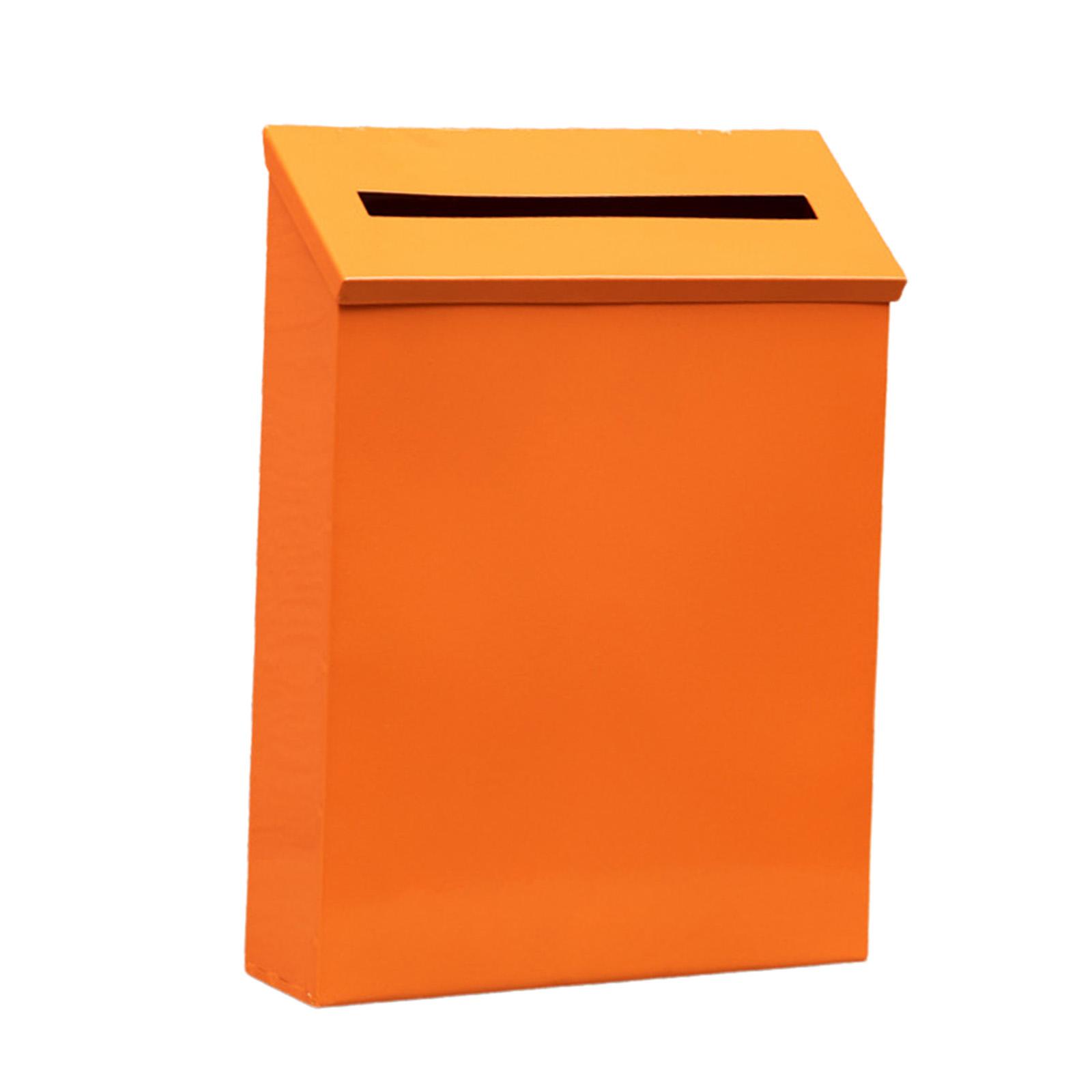 Wandmontierter Briefkasten Postkasten Metall Briefkasten Moderner Zeitungsständer Kasten für Außen Haustür Veranda Home Office Dekoration orange
