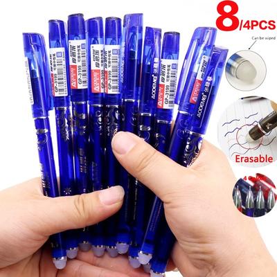 4/8 pièces 4 couleurs stylo gel effaçable encre bleu rouge noir encre magique écriture neutre stylo étudiant papeterie stylo multifonction 0.5mm écriture fluide