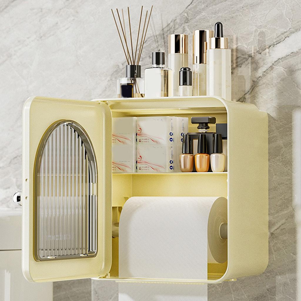 Stylish Wall Hanging Tissue Dispenser Waterproof Paper Towel Holder for Bathroom Household Tissue Storage Solution