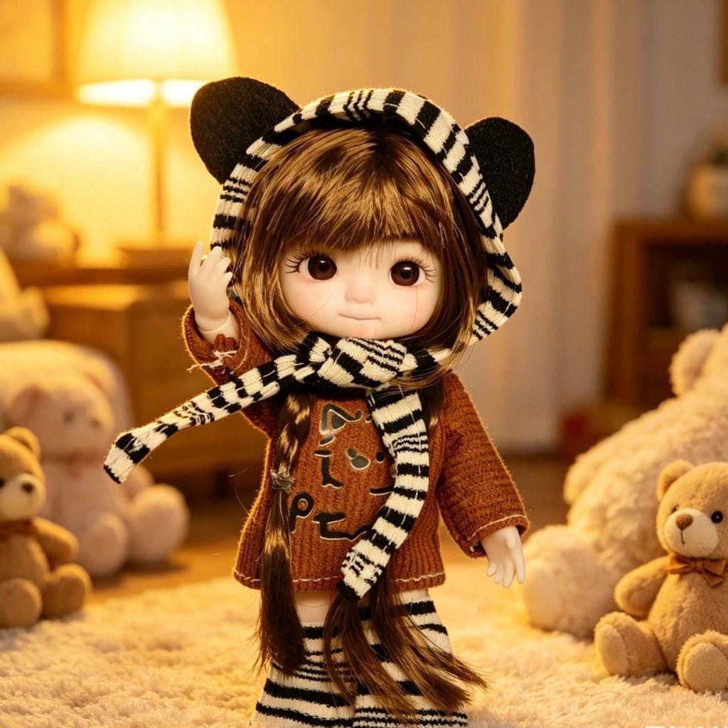 17cm Baby Doll Princess Dress-Up Set - Cute BJD Toy Birthday Gift for Girls