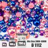 VDD 30/60/100/200g Mix Size ABS Half Round Pearls Flatback Beads Color Resin Rhinestone Crafts Nail Art DIY Decoration