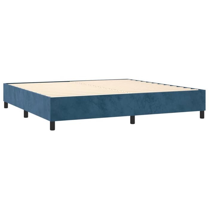 Maison Exclusive - Sommier à lattes de lit et matelas Bleu foncé 200x200cm Velours