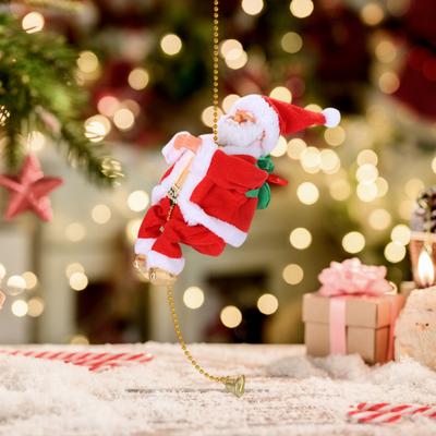Klättrande jultomte med musik Animerad elektrisk klättrande jultomte på rep Nyhet julgransprydnad för helg öppen spis heminredning