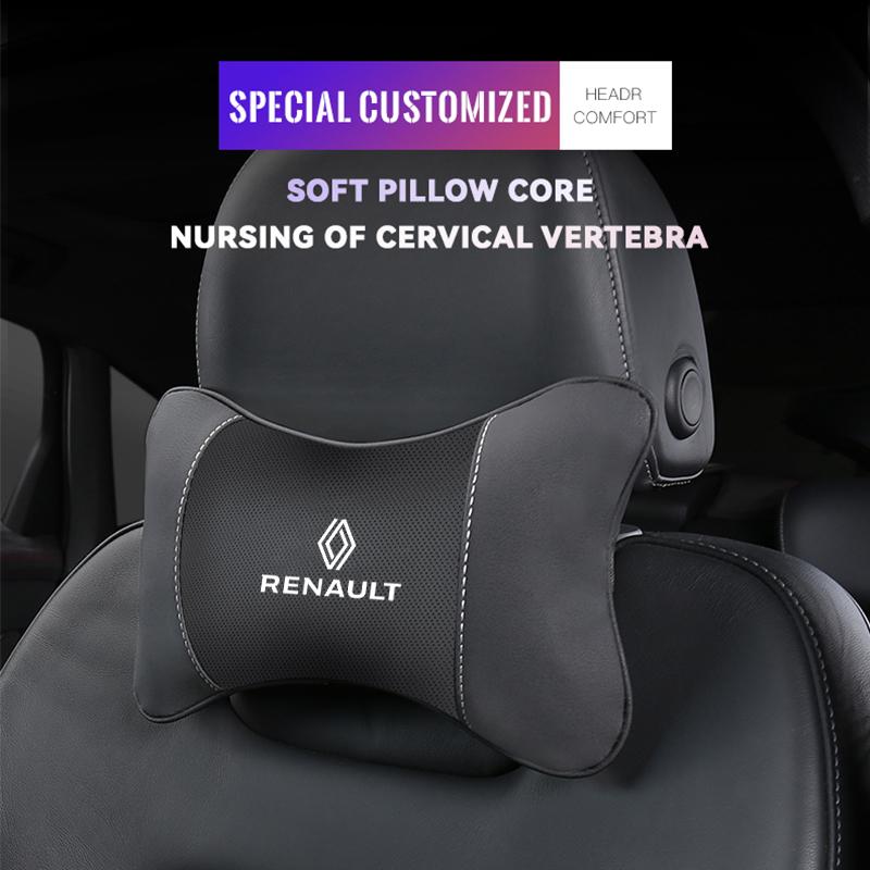 1 Stück Autositz-Kopfstütze Auto-Logo Nackenkissen für Renault Clio Koleos Megane Espace QM6 Kadjar Captur Scenic Duster Twingo ZOE Au R777