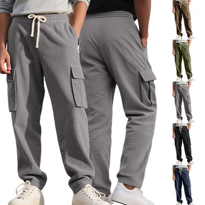 European and American Multi-pocket Jogging Pants Autumn Sports Corduroy Men's Casual Pants