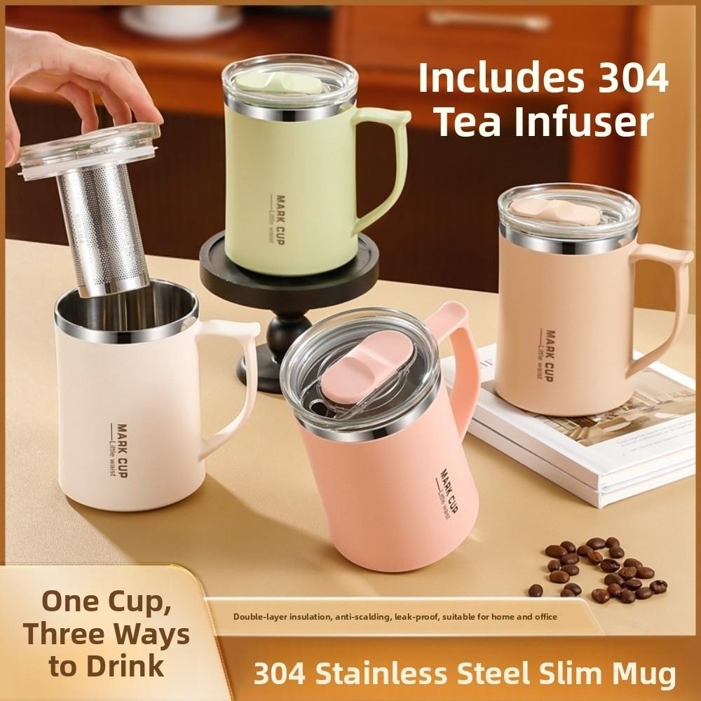 Heat-resistant Thermal Mug with Tea Filter Water Cup Drinking Cup Insulated Coffee Cup  Milk