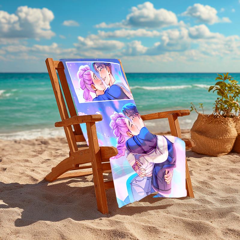 1pc KPop Demon Hunters20 Beach Towel, Comfortable and Thick, and Swimming/Bath/Picnic/Camping Towel, Suitable for Seaside Beaches