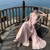 Pure Desire High Temperament Pink Dress Women's Summer Vacation Style Niche Design Sense Neck Holiday Suspender Dress