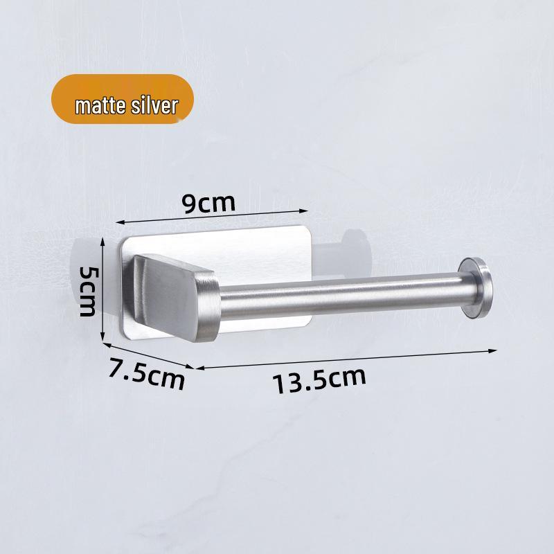 Stainless Steel No-Drill Wall-Mounted Toilet Paper Holder