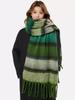 Atmosphere blue coffee plaid scarf women's new warm versatile plaid scarf student couple thickened shawl