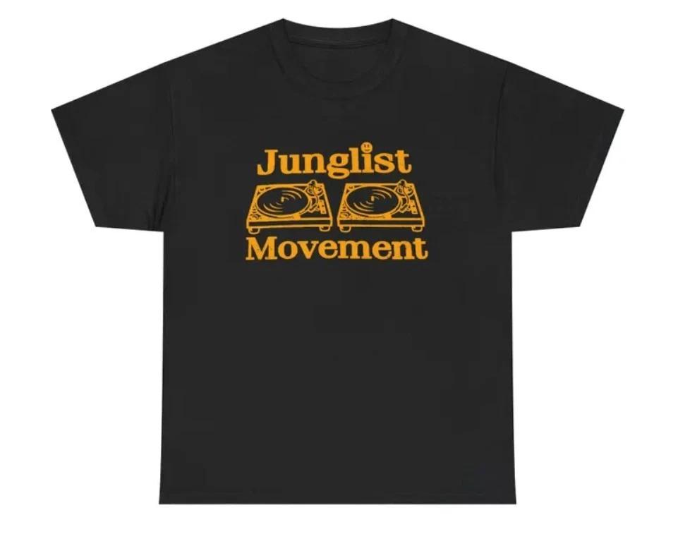 

Junglist Movement, Music Record Turntable DJ Human Traffic Rock n Roll Unisex T- L