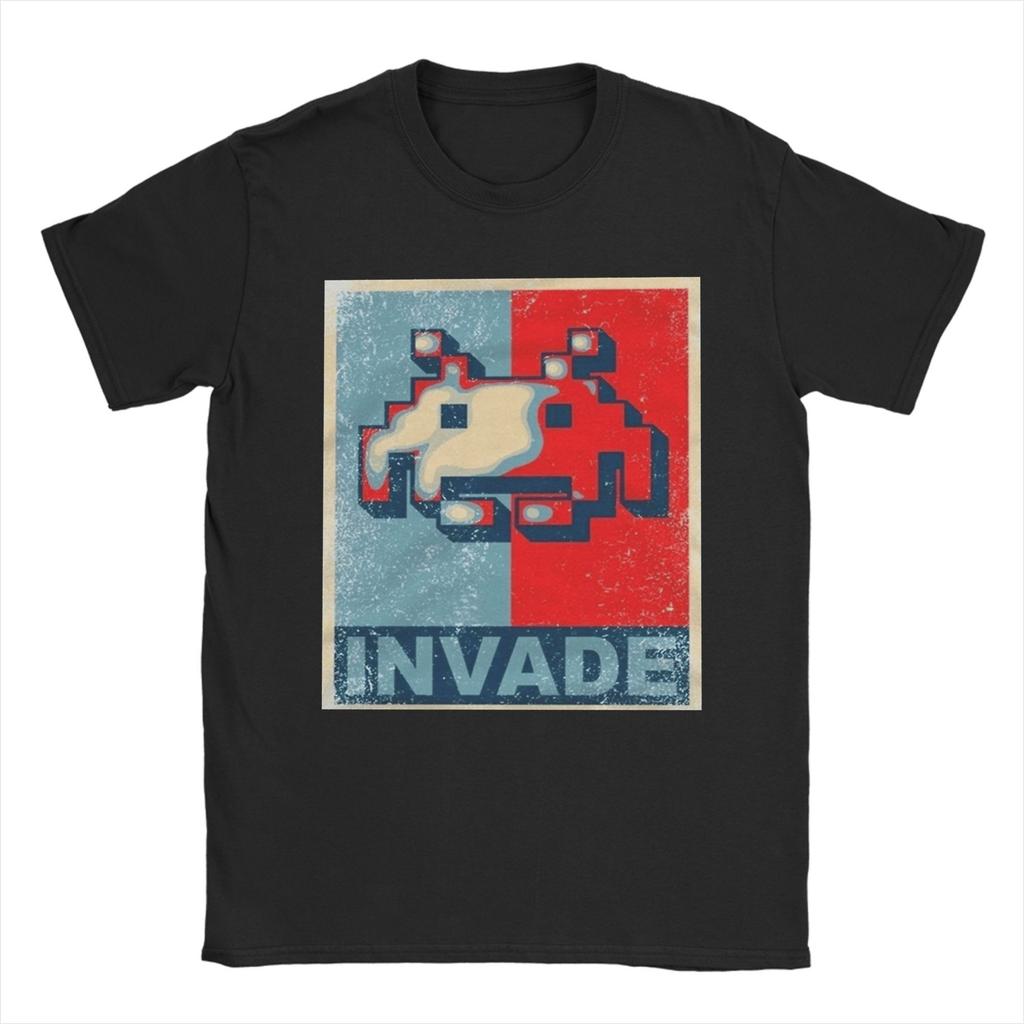 Frogger ARCADE Space Invaders Game Men's T Shirt  Unique Tees Short Sleeve Crew Neck T-Shirt Pure Cotton 6XL Clothes