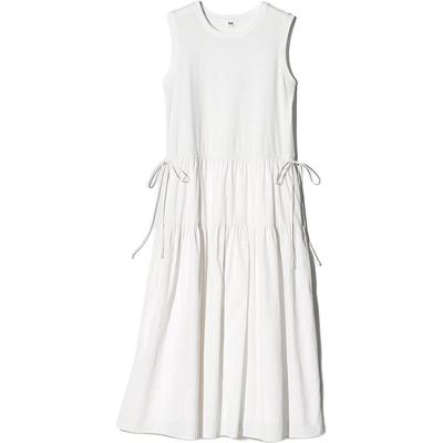 Versatile Drawstring Waist Color Block Sleeveless Dress Women Dresses 487286-00