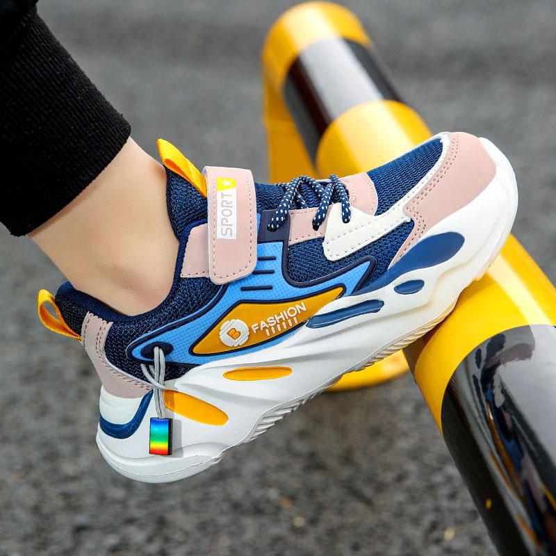 Boys Shoes Mesh New Children's Spring and Autumn Sports Shoes Medium and Large Children Breathable Boys Running Outdoor Double Net Classmates