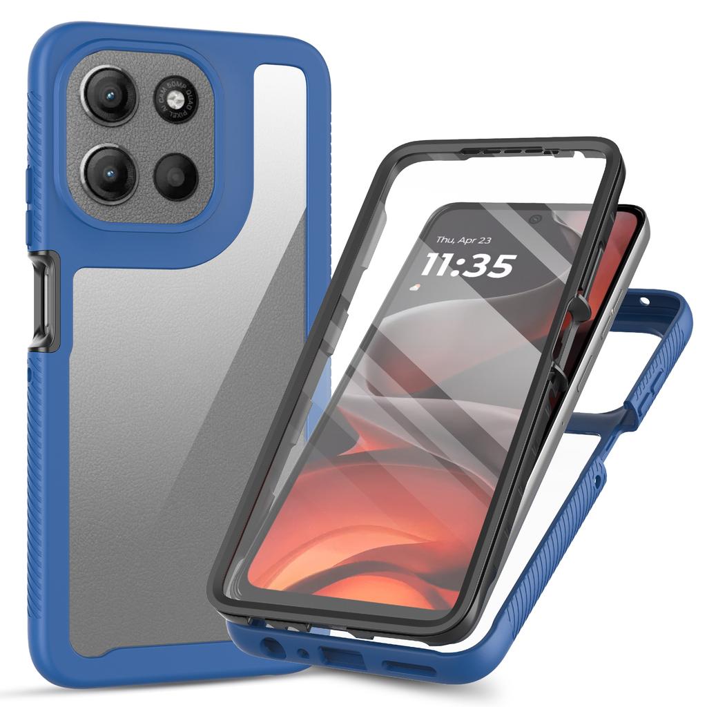 Clear Case for Motorola Moto G56 5G PC+TPU Phone Back Cover with PET Screen Film