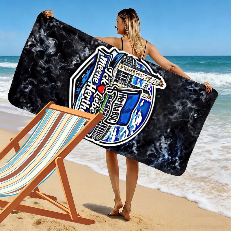 Hertha BSC Print Beach Towel, Large Soft Quick Dry Towel for Beach Camping Swimming
