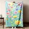 2026 New Arrivals 1pc Soft And Cozy Floral Flannel Throw Blanket - Lightweight, Portable for Couch, Bed, Travel, Camping, Office