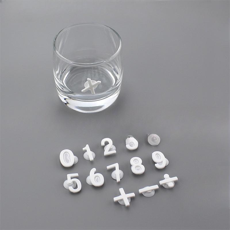 Glow-in-the-dark Silicone Wine Glass Label Suction Cups Digital Wine Label Wine Glasses Distinguish Pasted Bar Hotel Night Scene