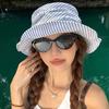 Striped Fisherman Caps Foldable Sun Hat Fashion Women Bucket Hat  Outdoor